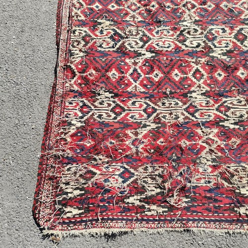 267 - Bokhara kilim Turkish rug - 115cm x 242cm ~ has hole & 1 border strip sits loose