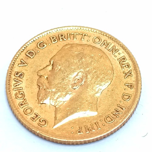 284 - 1912 KGV half sovereign coin - 4g