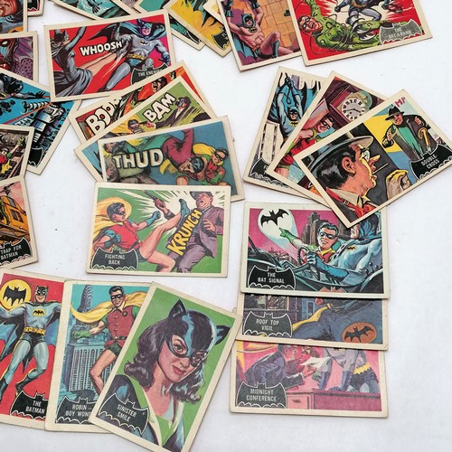 294 - 1966 A&BC gum part set of Batman cards - #21-29-41-42-43 missing ~ mostly in good condition with som... 