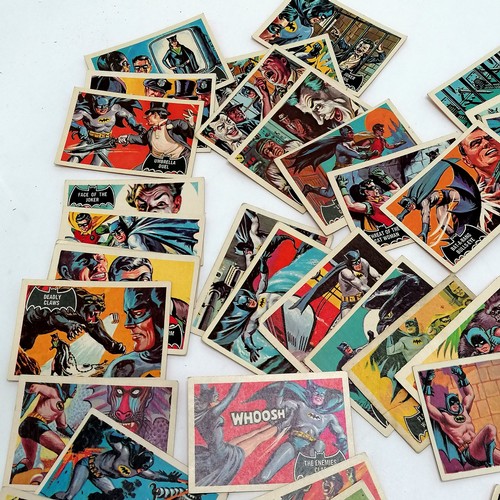 294 - 1966 A&BC gum part set of Batman cards - #21-29-41-42-43 missing ~ mostly in good condition with som... 