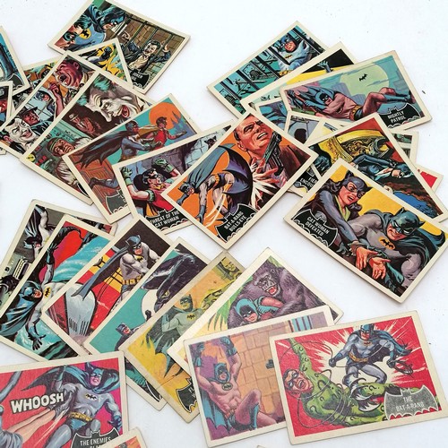 294 - 1966 A&BC gum part set of Batman cards - #21-29-41-42-43 missing ~ mostly in good condition with som... 