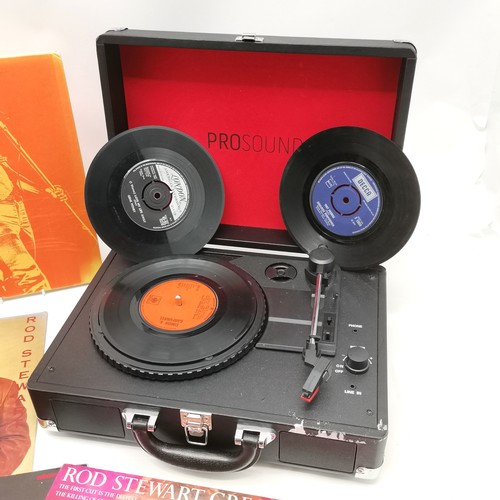 303 - Prosound record player (untested) t/w some records inc Rod Stewart ~ SOLD IN AID OF STALBRIDGE COMMU... 