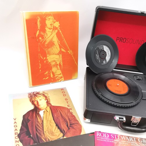 303 - Prosound record player (untested) t/w some records inc Rod Stewart ~ SOLD IN AID OF STALBRIDGE COMMU... 