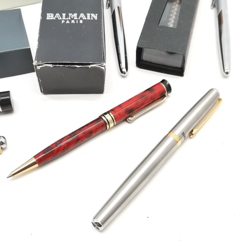 309 - Qty of pens inc boxed Parker, Balmain etc