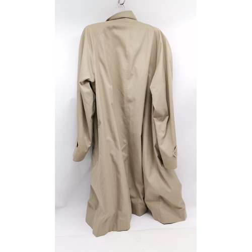 325 - Burberrys mens trench coat 50cm pit to pit x 114cm long - in good used condition