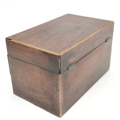 325A - 2 x antique tea caddy boxes - largest 23cm x 13.5cm x 13.5cm ~ both have interior lids and have slig... 