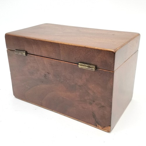 325A - 2 x antique tea caddy boxes - largest 23cm x 13.5cm x 13.5cm ~ both have interior lids and have slig... 