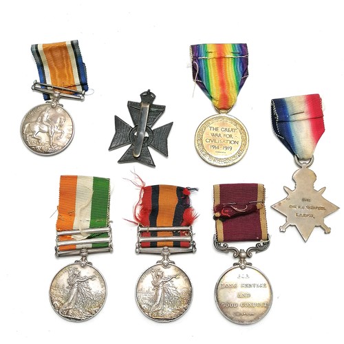 5 - Medal group ~ Queen's South Africa medal (2 clasps Transvaal & Cape colony) + King's South African m... 