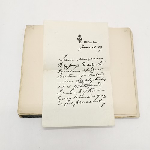 7 - Antique (1861+) autograph book with many signed pasted in pieces inc Nelson, Earls, Ladies, Montague... 