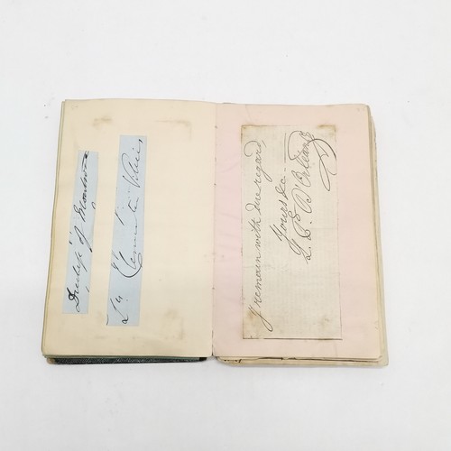 7 - Antique (1861+) autograph book with many signed pasted in pieces inc Nelson, Earls, Ladies, Montague... 