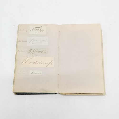 7 - Antique (1861+) autograph book with many signed pasted in pieces inc Nelson, Earls, Ladies, Montague... 