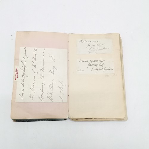 7 - Antique (1861+) autograph book with many signed pasted in pieces inc Nelson, Earls, Ladies, Montague... 