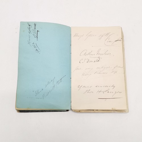 7 - Antique (1861+) autograph book with many signed pasted in pieces inc Nelson, Earls, Ladies, Montague... 