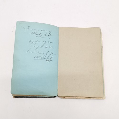 7 - Antique (1861+) autograph book with many signed pasted in pieces inc Nelson, Earls, Ladies, Montague... 