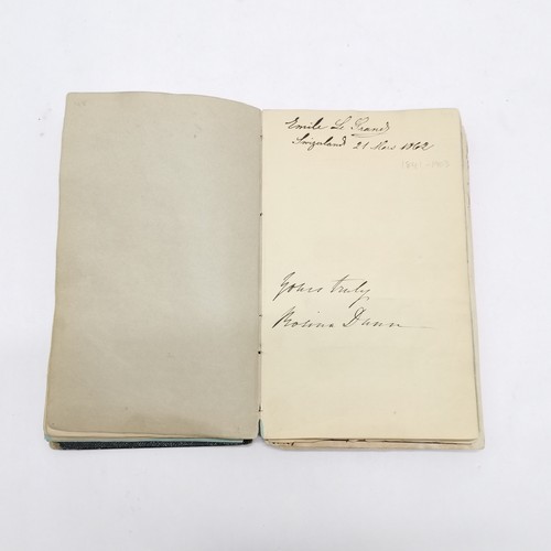 7 - Antique (1861+) autograph book with many signed pasted in pieces inc Nelson, Earls, Ladies, Montague... 