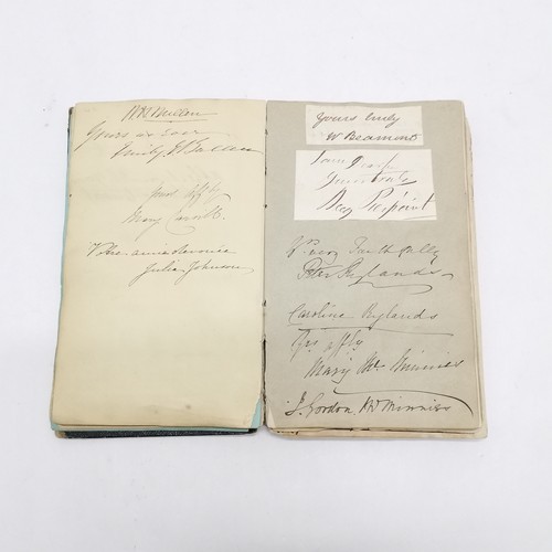 7 - Antique (1861+) autograph book with many signed pasted in pieces inc Nelson, Earls, Ladies, Montague... 