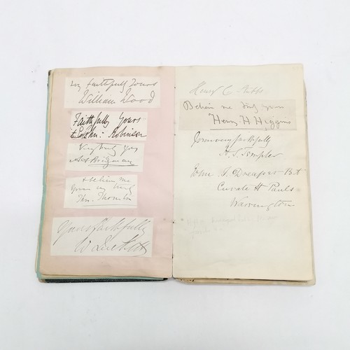 7 - Antique (1861+) autograph book with many signed pasted in pieces inc Nelson, Earls, Ladies, Montague... 