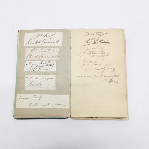 7 - Antique (1861+) autograph book with many signed pasted in pieces inc Nelson, Earls, Ladies, Montague... 