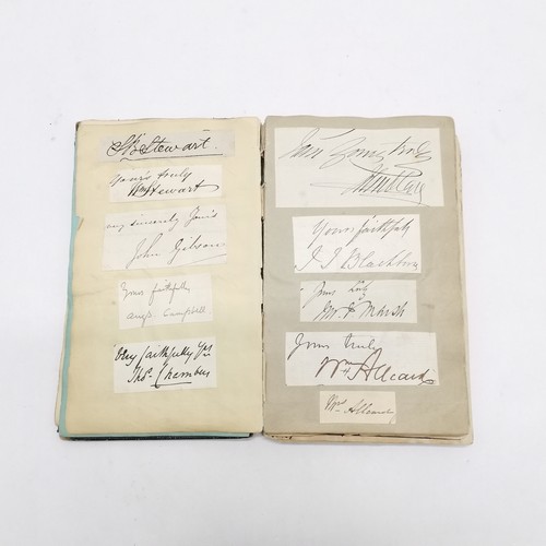 7 - Antique (1861+) autograph book with many signed pasted in pieces inc Nelson, Earls, Ladies, Montague... 