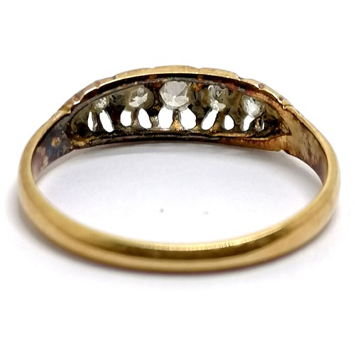 415 - Antique 18ct hallmarked gold 5 stone diamond ring - size P & 2.1g total weight - SOLD ON BEHALF OF T... 