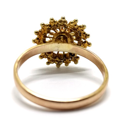 429 - Unmarked (touch tests as 14ct) gold pierced detail ring - size R½ & 3.4g - SOLD ON BEHALF OF THE NEW... 