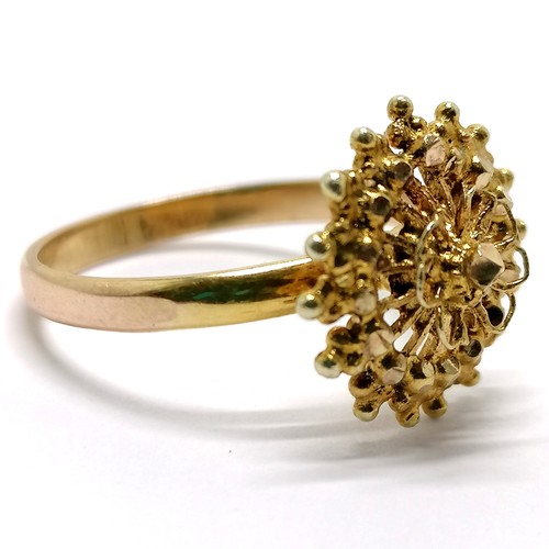 429 - Unmarked (touch tests as 14ct) gold pierced detail ring - size R½ & 3.4g - SOLD ON BEHALF OF THE NEW... 