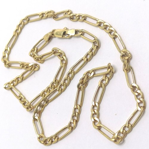 440 - 9ct hallmarked gold fancy filed curb link neckchain - 44cm & 5.4g