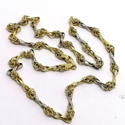 442 - 14ct marked bi colour gold fancy link neckchain - 58cm & 36.2g