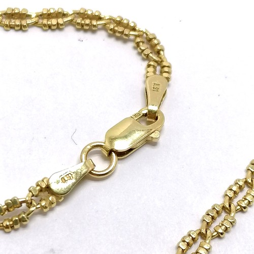 450 - 14ct marked gold fancy link necklace - 44cm & 6.8g