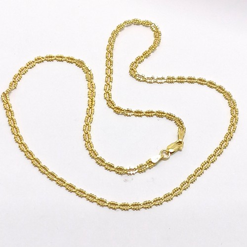 450 - 14ct marked gold fancy link necklace - 44cm & 6.8g