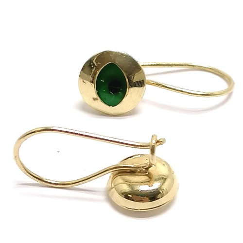 469 - Unmarked gold (touch tests as 14ct) novelty eye earrings - 1.8cm & 1.6g total weight