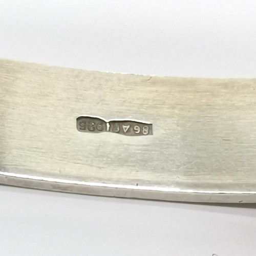 588 - 2 x silver hallmarked bangles - 1 of bamboo design (6.5cm across) - total weight (2) 47g with no obv... 