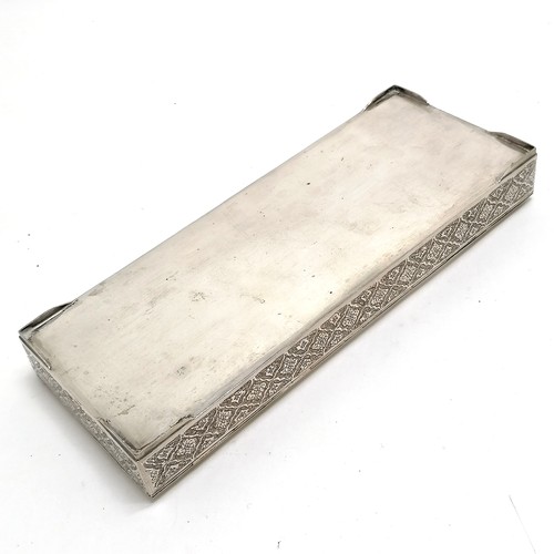 725 - 1965 inscribed silver table box presented to V R Manning in Khuzistan Iran decorated with engraved f... 