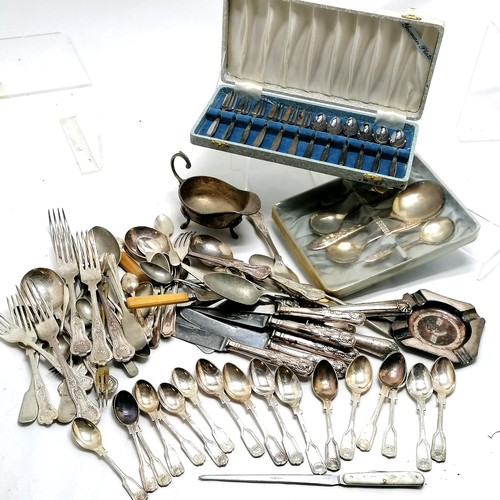 730 - Qty of boxed + loose silver plated cutlery inc kings pattern ~ SOLD IN AID OF LOCAL CHARITY 'THE HON... 