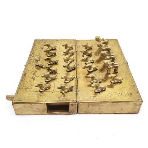 33 - Nepalese Bagh-chal board game - opened 15cm square and has 4 tigers & 20 goats