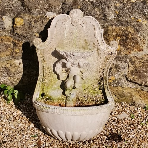 55 - Cherub decorated wall planter - approx 62cm high