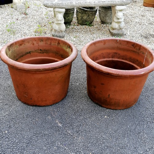 69 - Pair of large terracotta planters -  57cm diameter