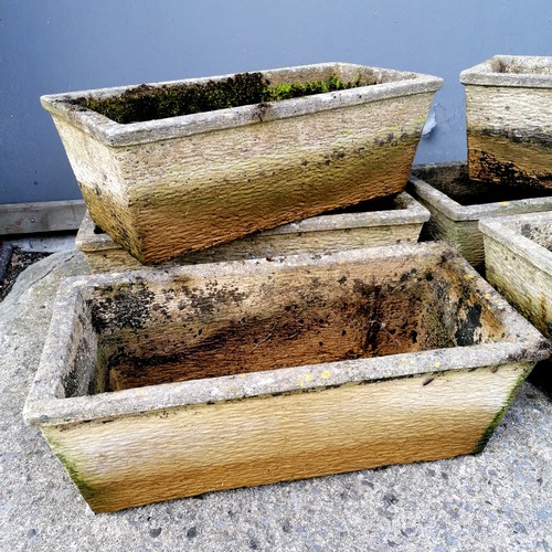 70 - 6 rectangular planters - largest 45cm x 22cm x 16cm