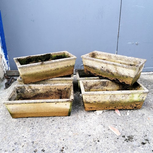 70 - 6 rectangular planters - largest 45cm x 22cm x 16cm