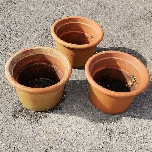 80 - 3 terracotta planters - tallest 31cm high - 2 with surface losses