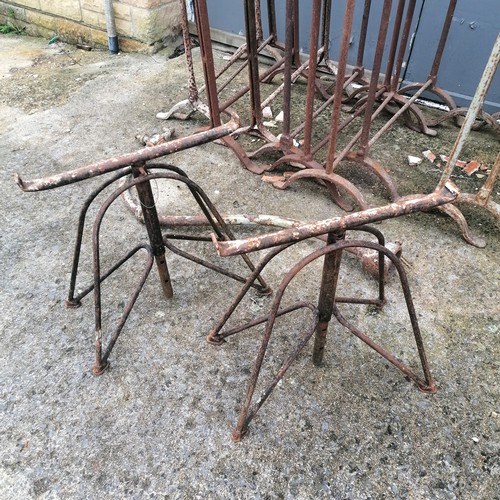 44 - 5 pairs of antique cast iron trestles etc - 77cm long x 73cm high