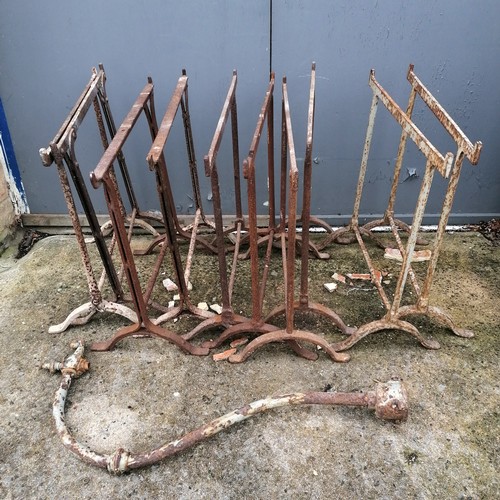 44 - 5 pairs of antique cast iron trestles etc - 77cm long x 73cm high