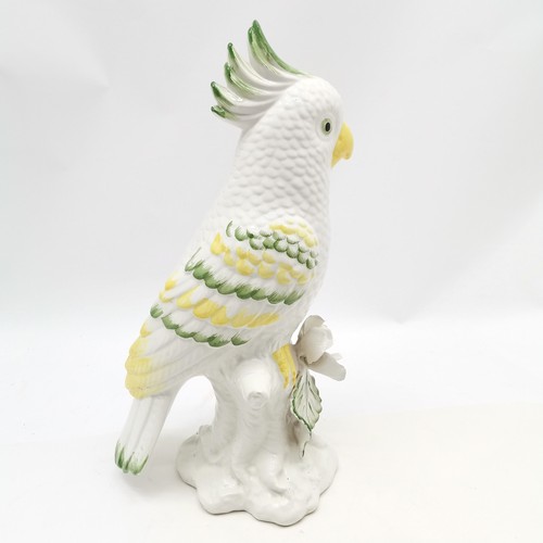 86 - Italian cockatoo / parrot figure - 37.5cm high ~ has a couple of small chips