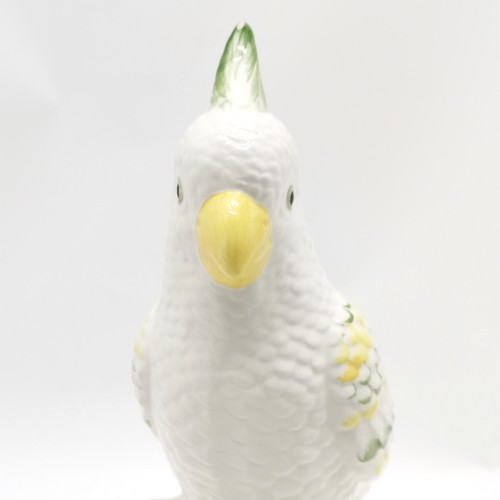 86 - Italian cockatoo / parrot figure - 37.5cm high ~ has a couple of small chips