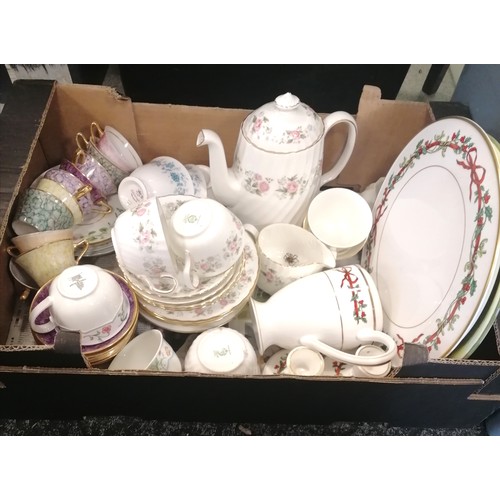 112 - 3 x boxes of mixed china inc antique (a/f) Delft charger, Masons, Royal Worcester etc - some a/f