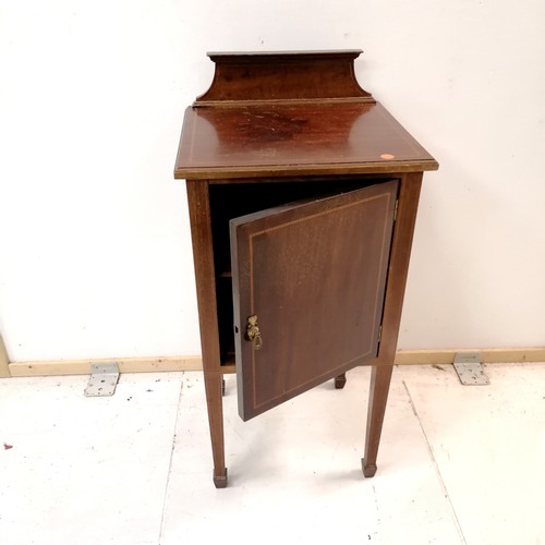 115 - Antique mahogany bedside cabinet - 40cm wide x 36cm deep x 77cm high