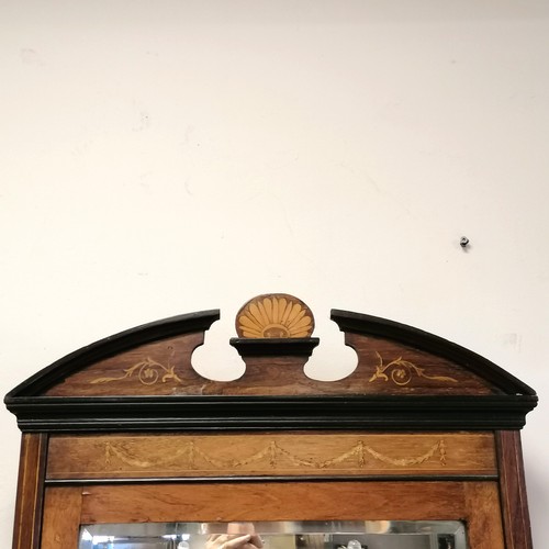 117 - Antique Edwardian inlaid rosewood parlour cabinet with mirror back - 123cm long x 35cm wide x 203cm ... 