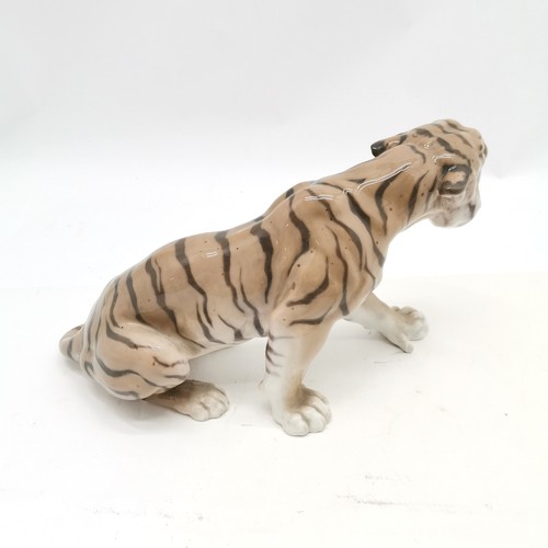 122 - Bing & Grondahl ceramic tiger figure #1712 - 28cm across x 17cm high ~ no obvious damage