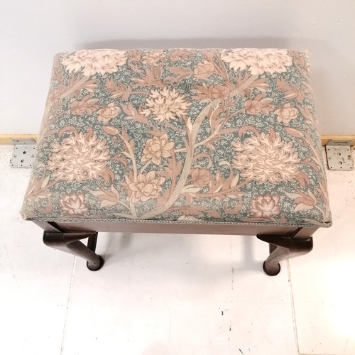 127 - Antique  upholstered  piano stool with strung inlaid detail