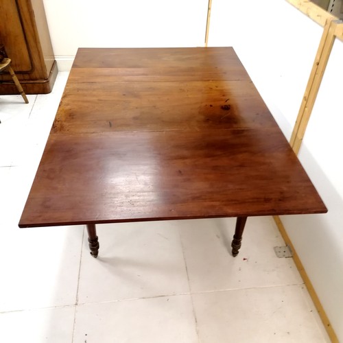 128 - Antique mahogany large drop leaf dining table - 183cm long open/63cm long closed x 122cm wide x 73cm... 